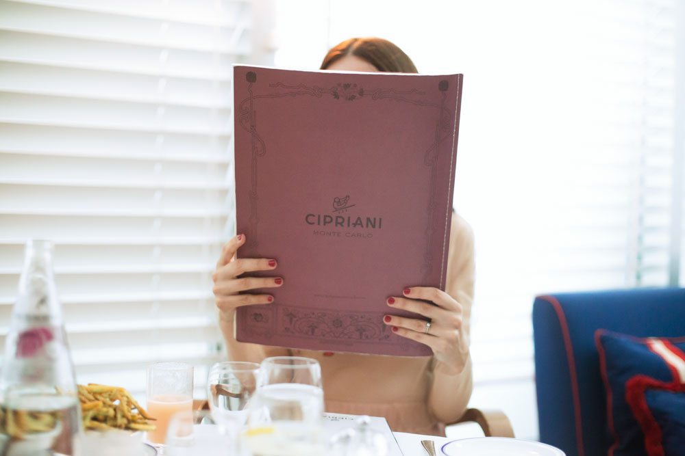 samantha de reviziis cipriani menu