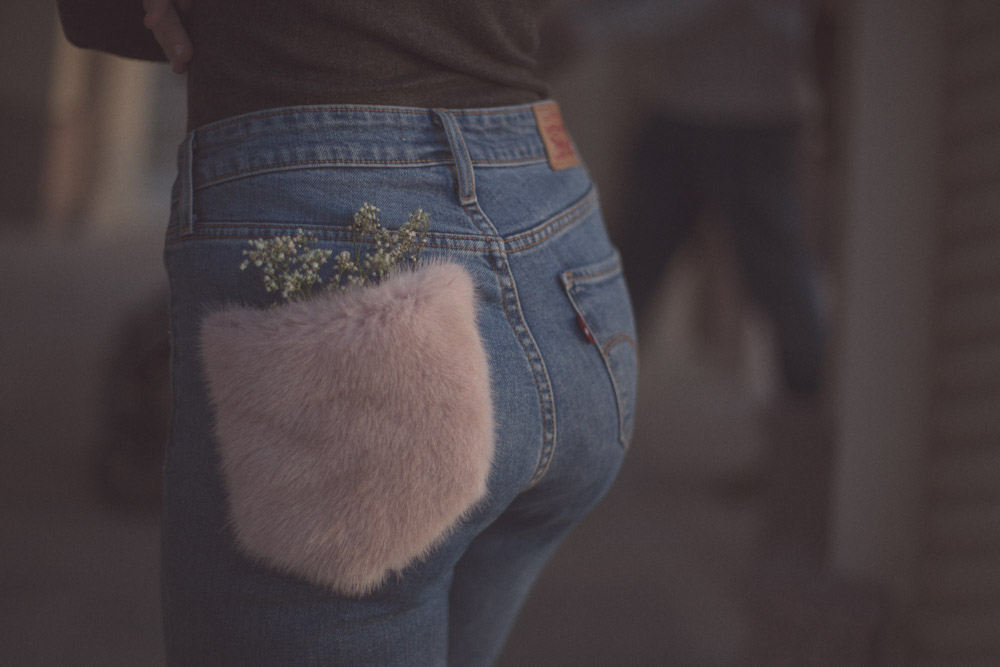 jeans con pelliccia samantha de reviziis